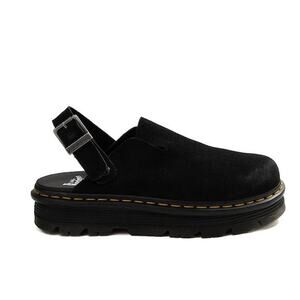 Dr. Martens Black Suede Clogs with Strap